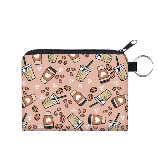 Pouch & Mini Pouch Bundled Set - Iced Coffee Hearts