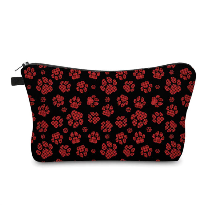 Pouch - Christmas Black Red Paw - PREORDER