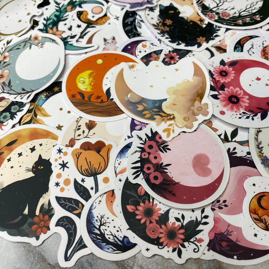 Stickers - Moon Floral Cats