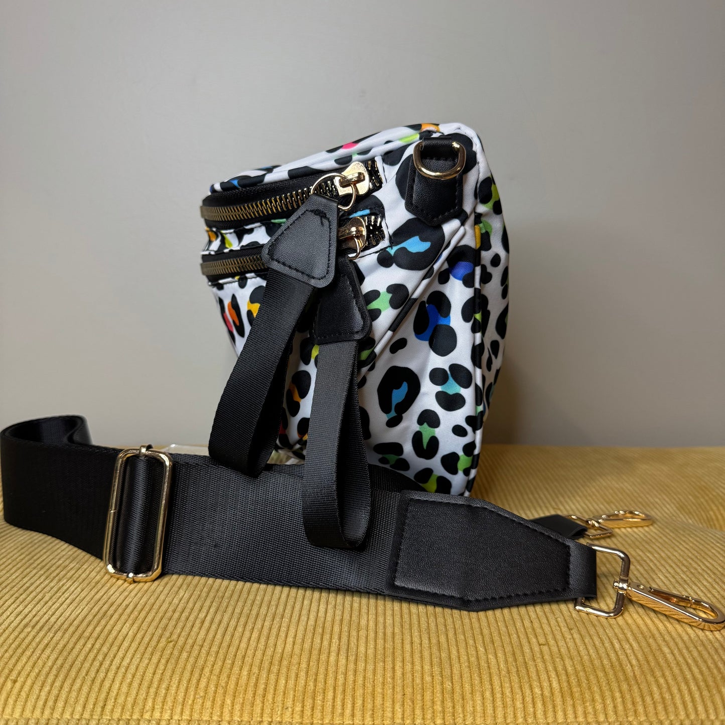 The Roni Nylon Crossbody - Rainbow Animal Print