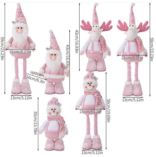 Telescopic Standing Christmas Decor - Pink & White