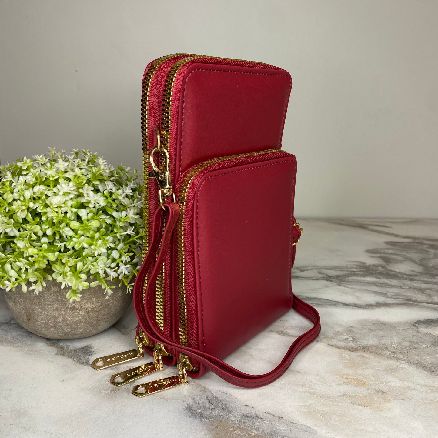 Ivy Crossbody Wallet + Purse - Red