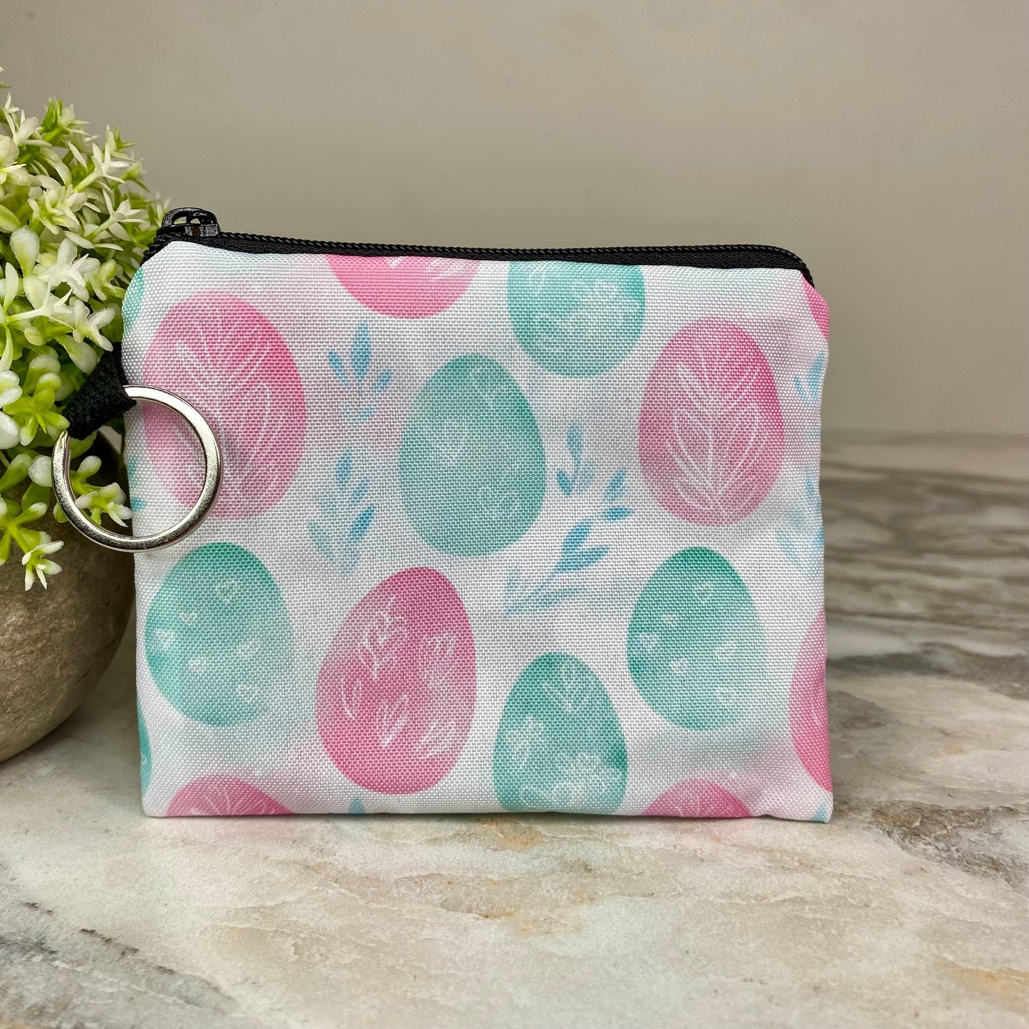 Mini Pouch - Easter - Eggs Pink Mint