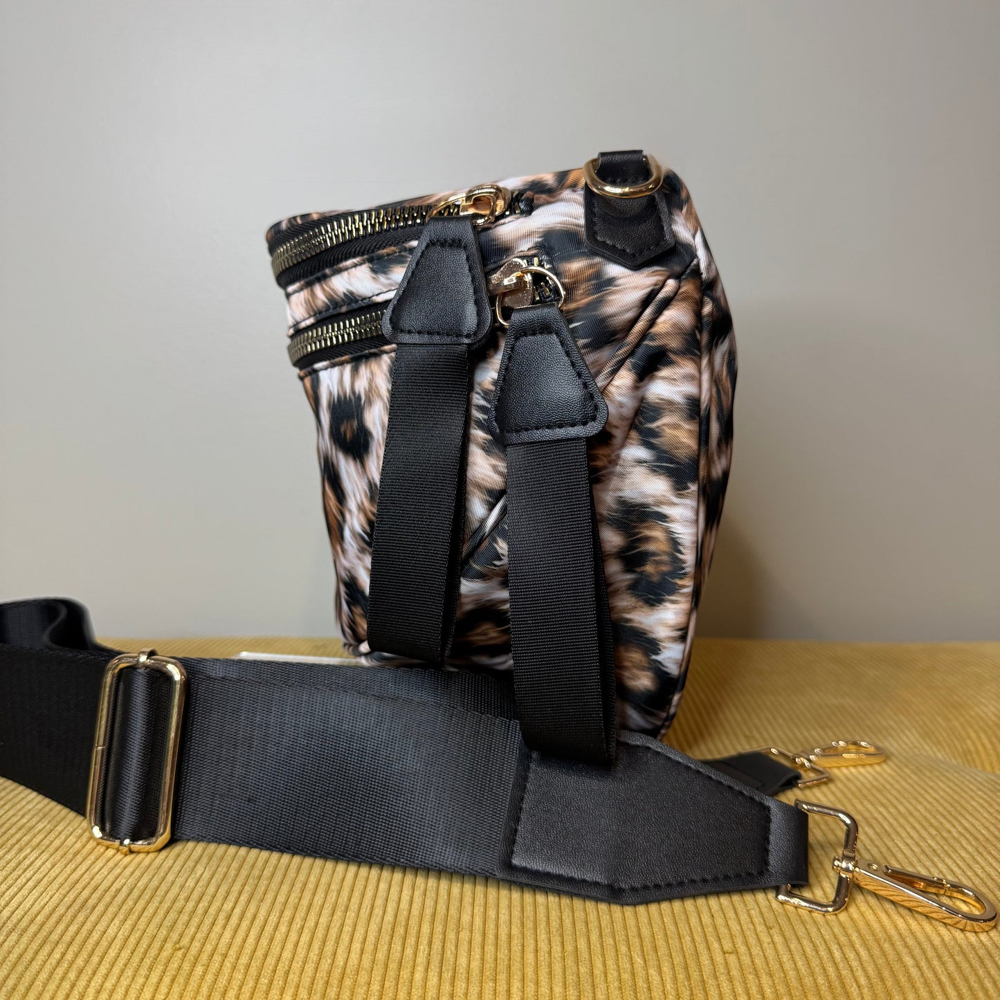 The Roni Nylon Crossbody - Realistic Animal Print