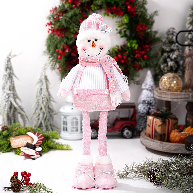 Telescopic Standing Christmas Decor - Pink & White