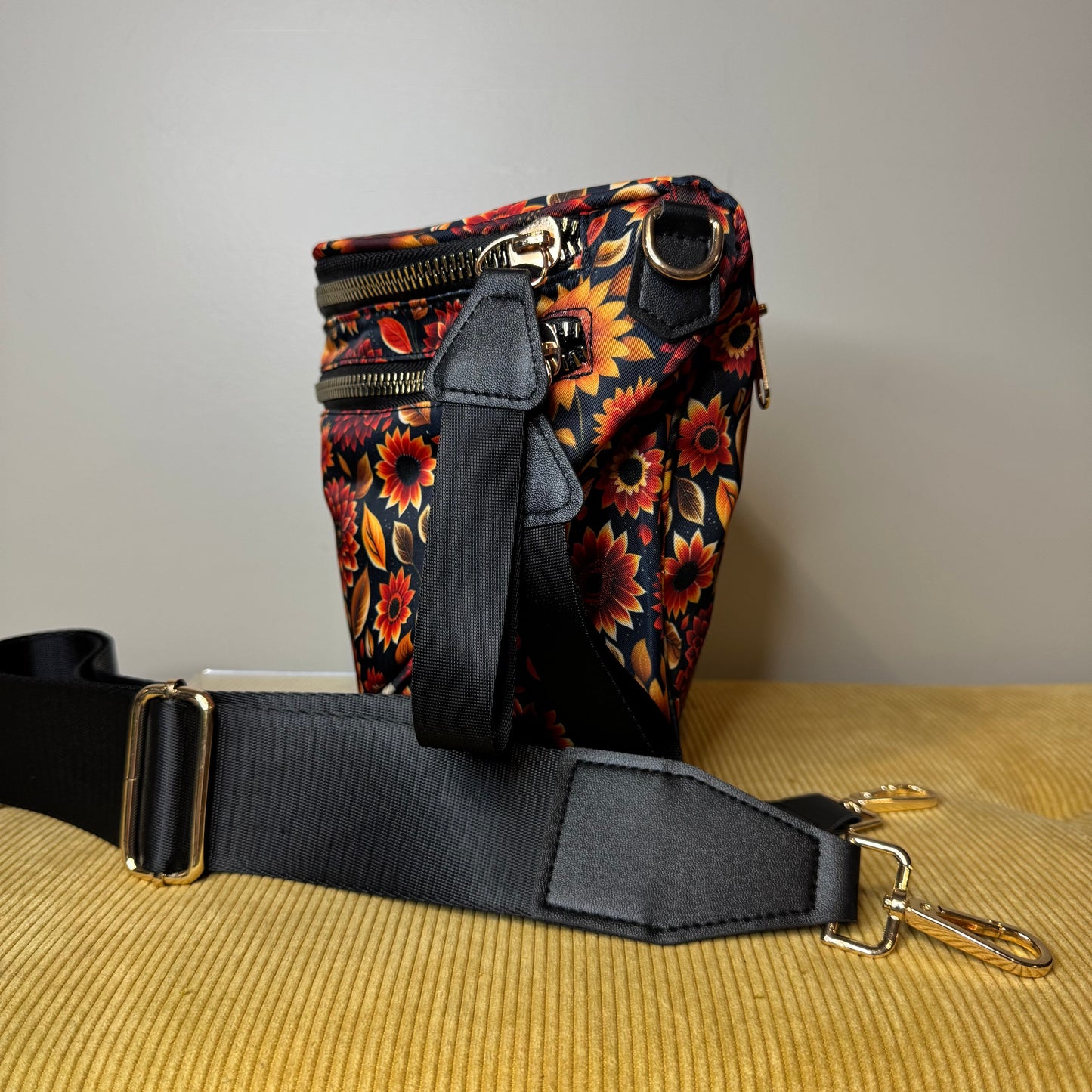 The Roni Nylon Crossbody - Moody Crimson Floral