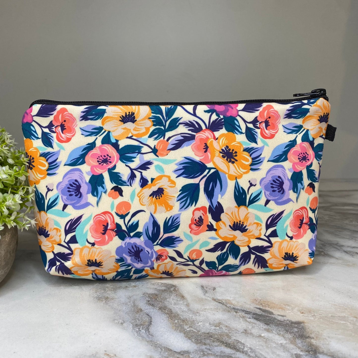 Pouch - Floral Orange Purple
