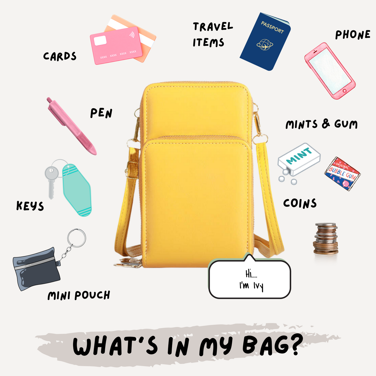 Ivy Crossbody Wallet + Purse - Grey