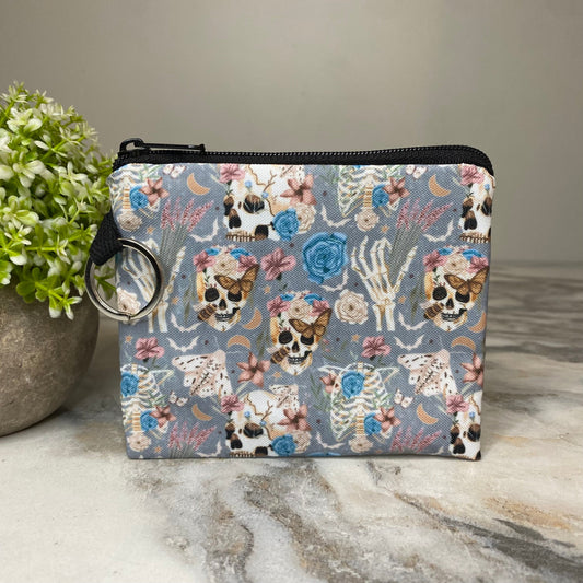 Mini Pouch - Halloween Fall - Skeleton Floral