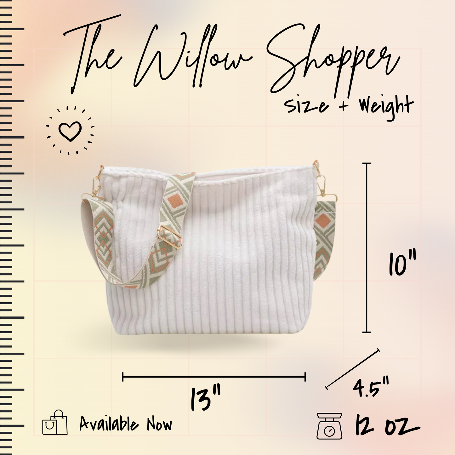 Willow - Corduroy Shopper Purse - PREORDER