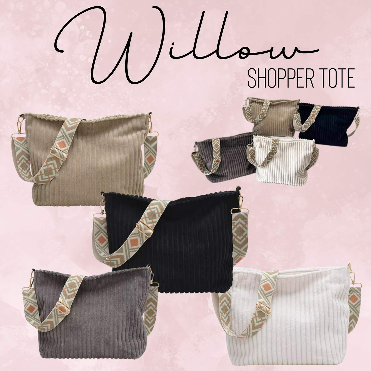 Willow - Corduroy Shopper Purse - PREORDER