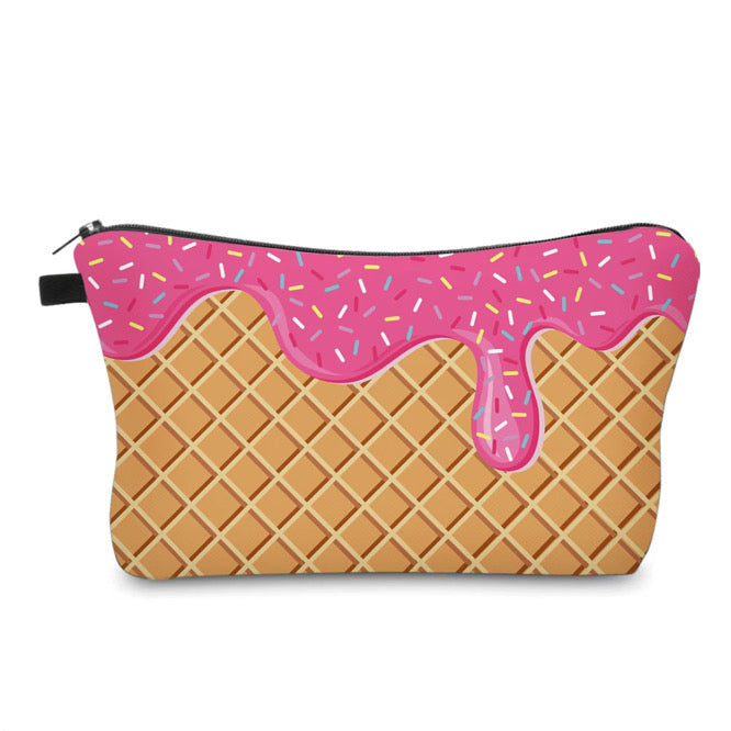 Pouch - Ice Cream Cone Hot Pink