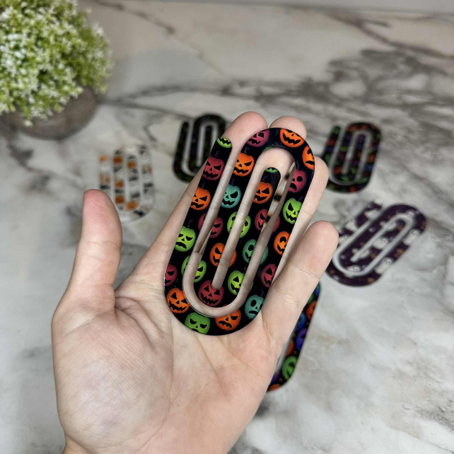 Jumbo Paperclip - Rainbow Pumpkin Halloween 2