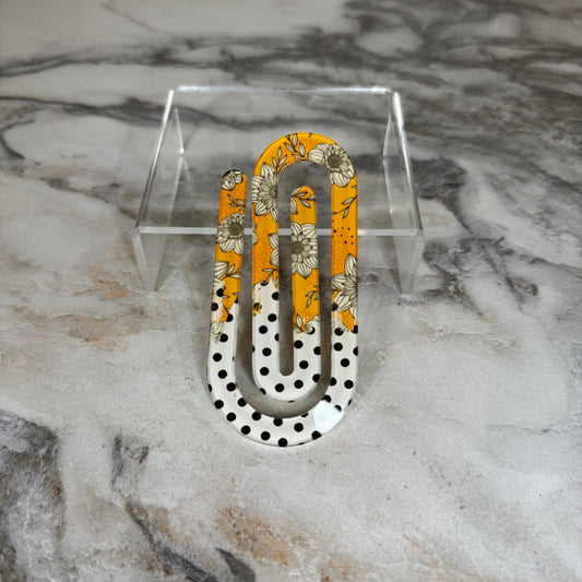 Jumbo Paperclip - Floral Polka Dot