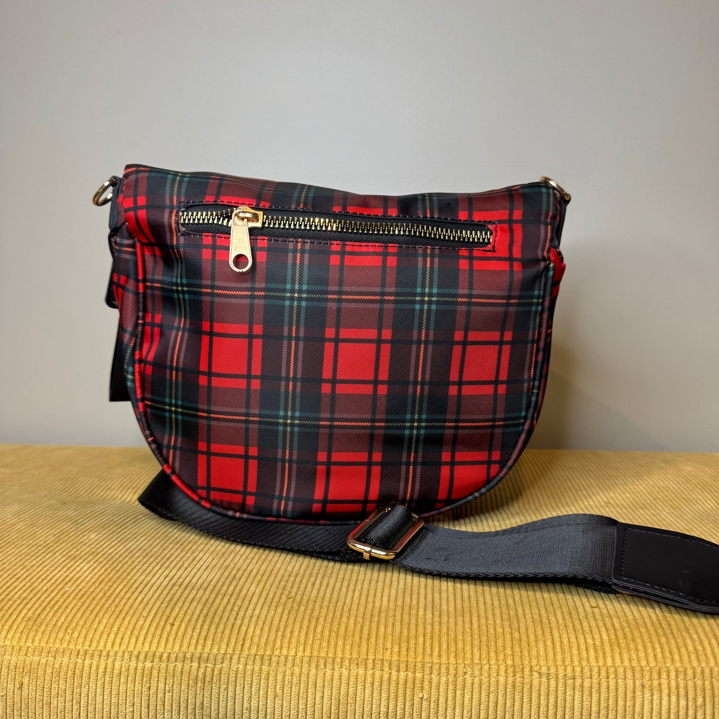 The Roni Nylon Crossbody - Red Plaid - PREORDER