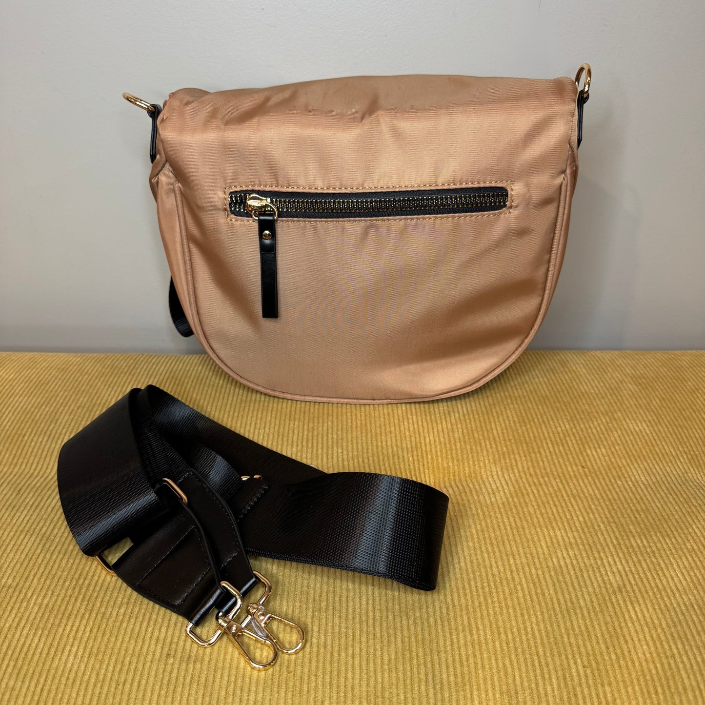 The Roni Nylon Crossbody - Bronze + Black