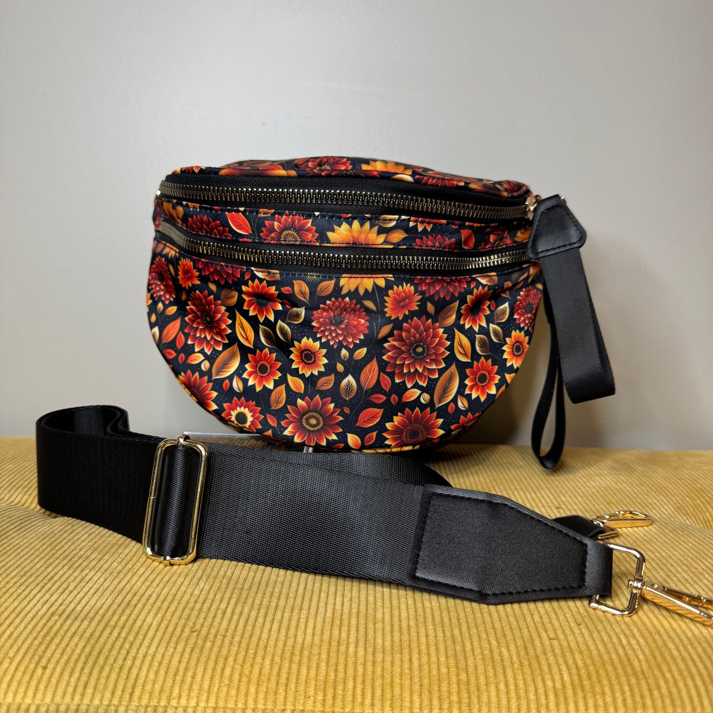 The Roni Nylon Crossbody - Moody Crimson Floral