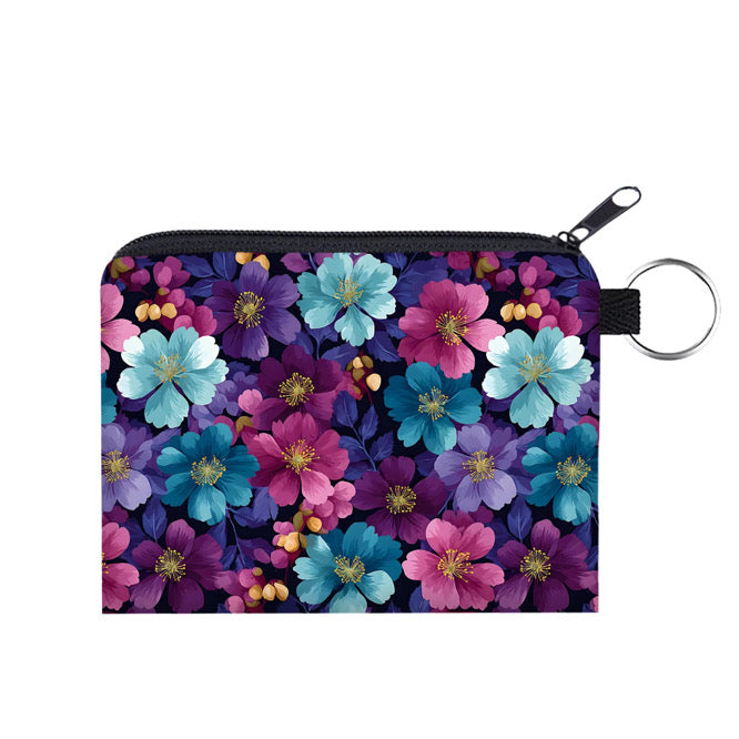 Mini Pouch - Floral Pink Purple Aqua