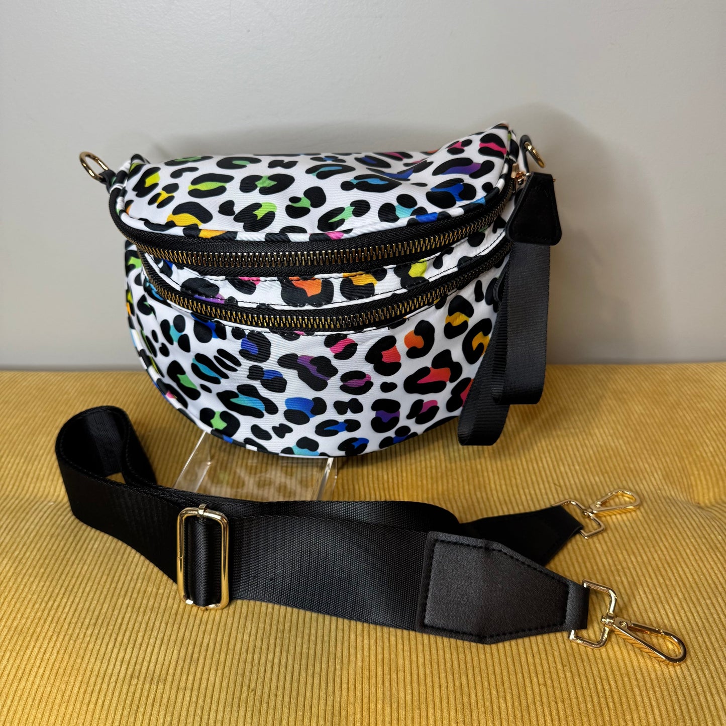The Roni Nylon Crossbody - Rainbow Animal Print