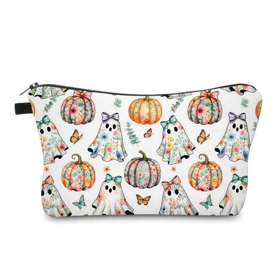 Pouch - Halloween - Floral Pumpkin Ghost