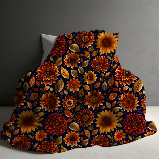 Blanket - Moody Crimson Floral