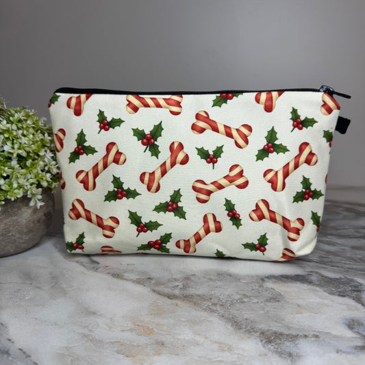 Pouch - Christmas Holiday - Dog Candy Cane Bone