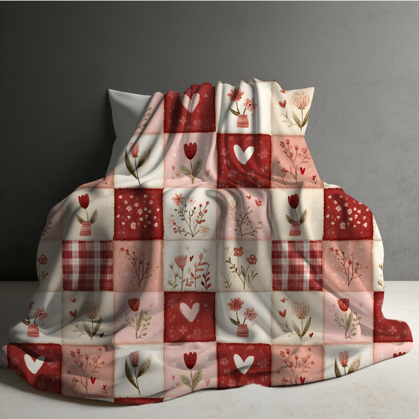 Blanket - Valentine’s Day - Patchwork Floral - PREORDER