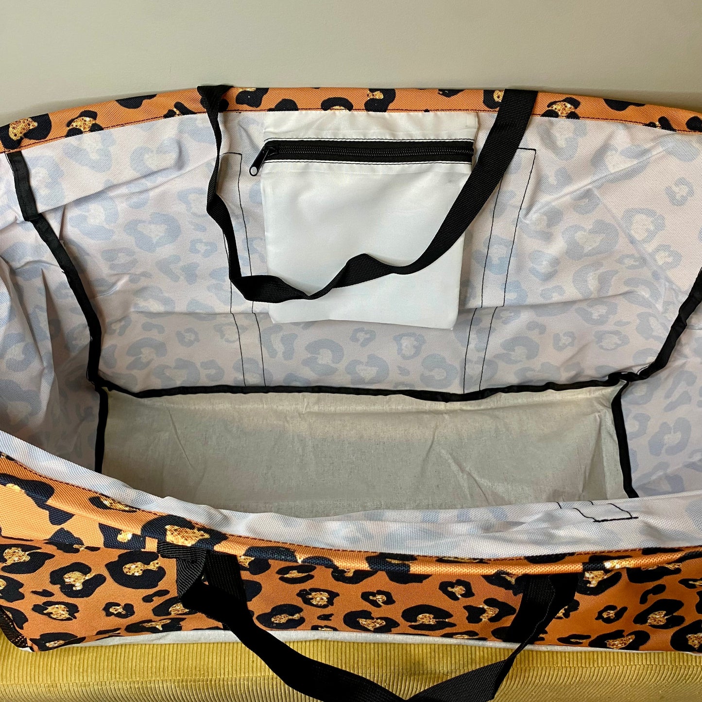 Utility Tote - Gold Orange Animal Print