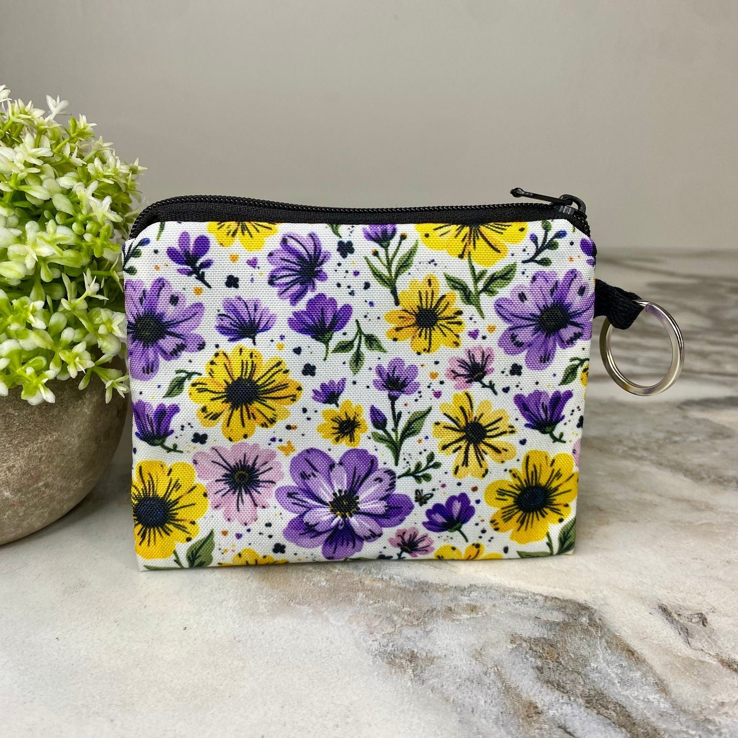 Mini Pouch - Floral Purple Yellow
