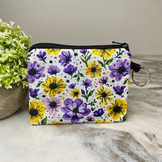 Mini Pouch - Floral Purple Yellow