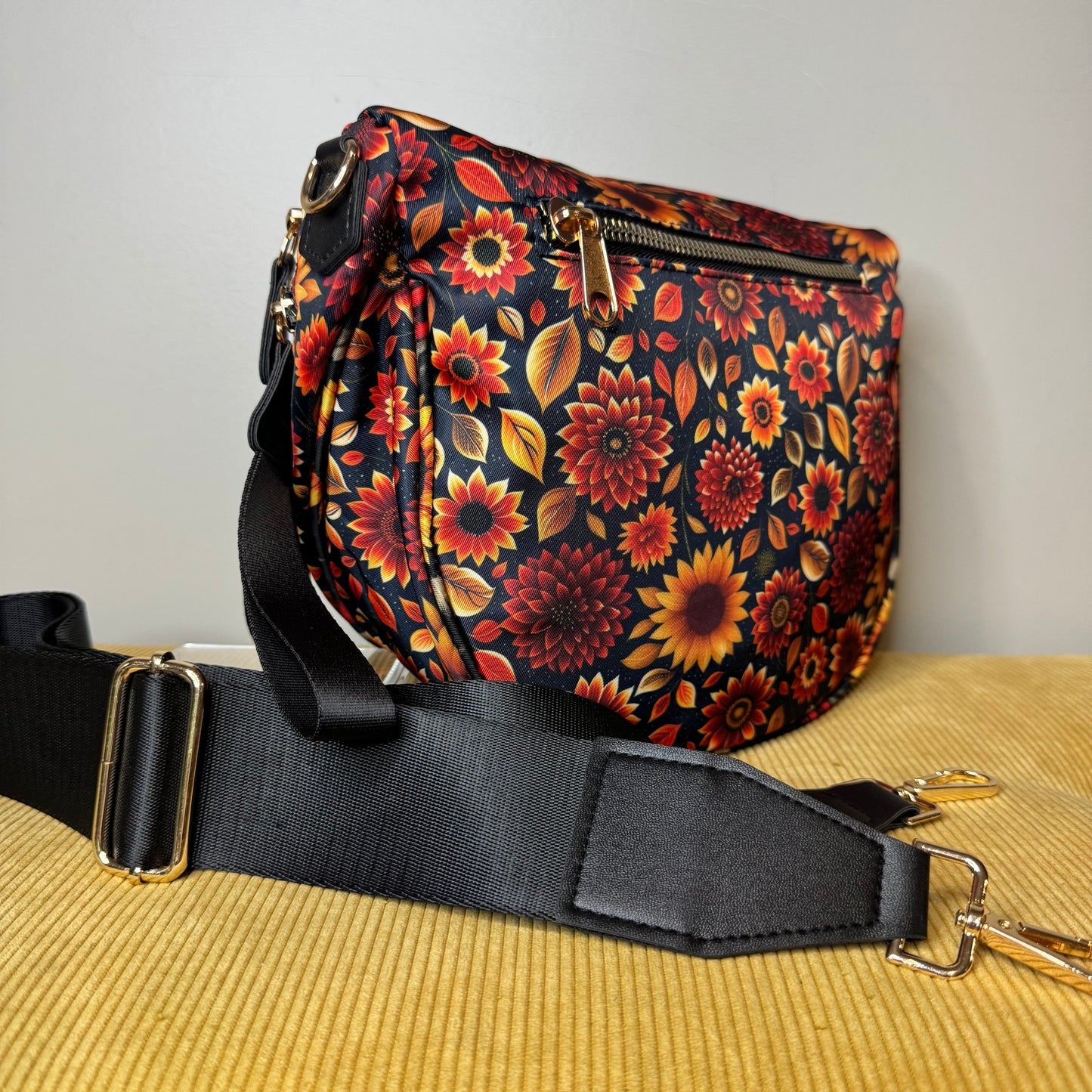 The Roni Nylon Crossbody - Moody Crimson Floral