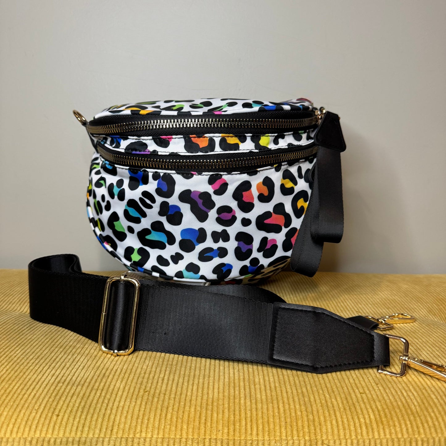 The Roni Nylon Crossbody - Rainbow Animal Print