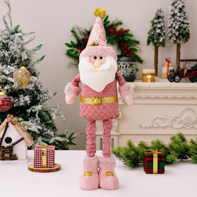 Telescopic Standing Christmas Decor - Pink & Gold