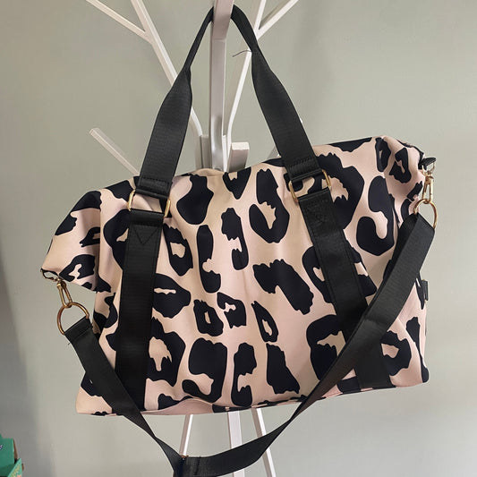 Weekender Overnight Duffle - Black on Tan Animal Print - PREORDER 7/19-7/22