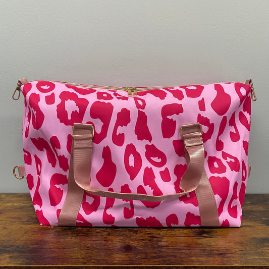 Weekender Duffle - Pink on Pink Animal Print - PREORDER 7/19-7/22