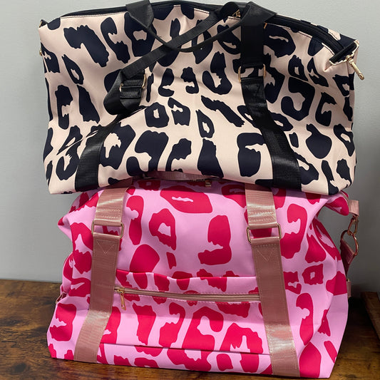 Weekender Duffle - Pink on Pink Animal Print - PREORDER 7/19-7/22