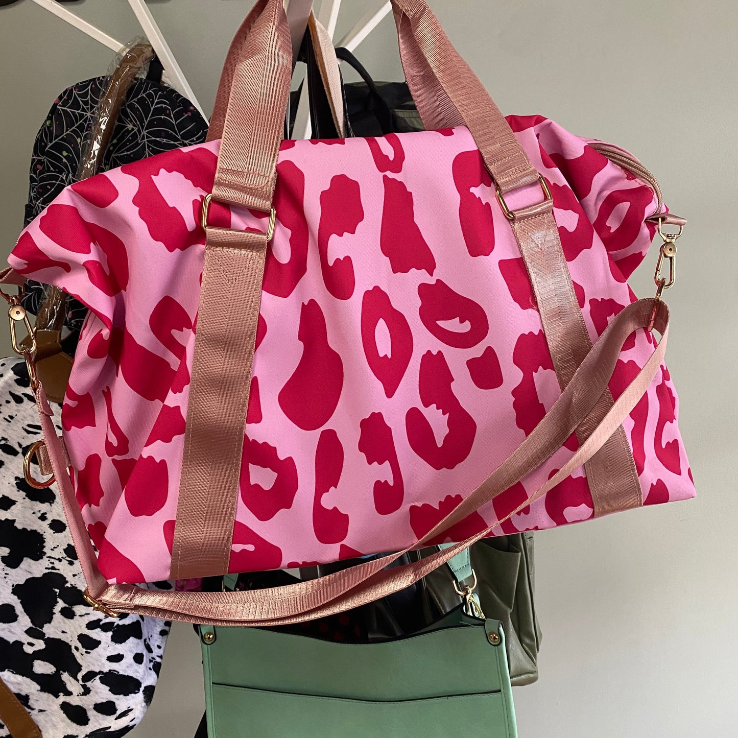 Weekender Duffle - Pink on Pink Animal Print - PREORDER 7/19-7/22
