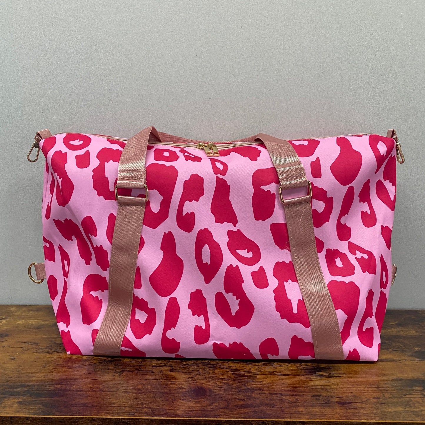 Weekender Duffle - Pink on Pink Animal Print - PREORDER 7/19-7/22